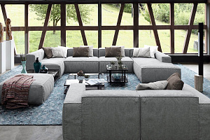 Современный бескаркасный диван Фри серого цвета для гостиной